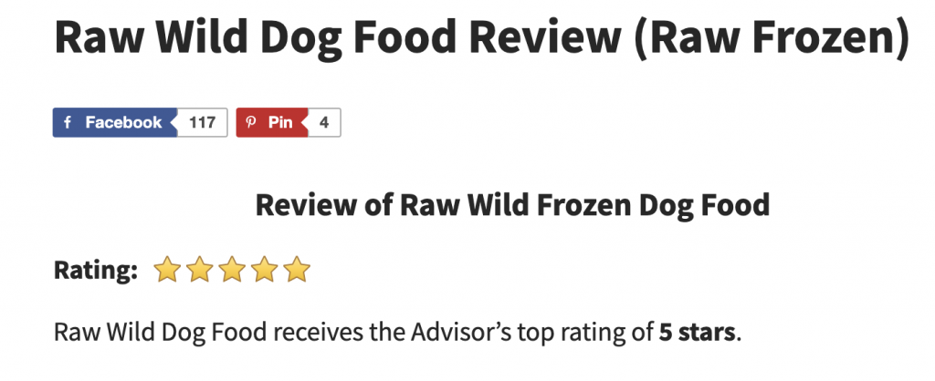 Raw Wild Dog Food Review