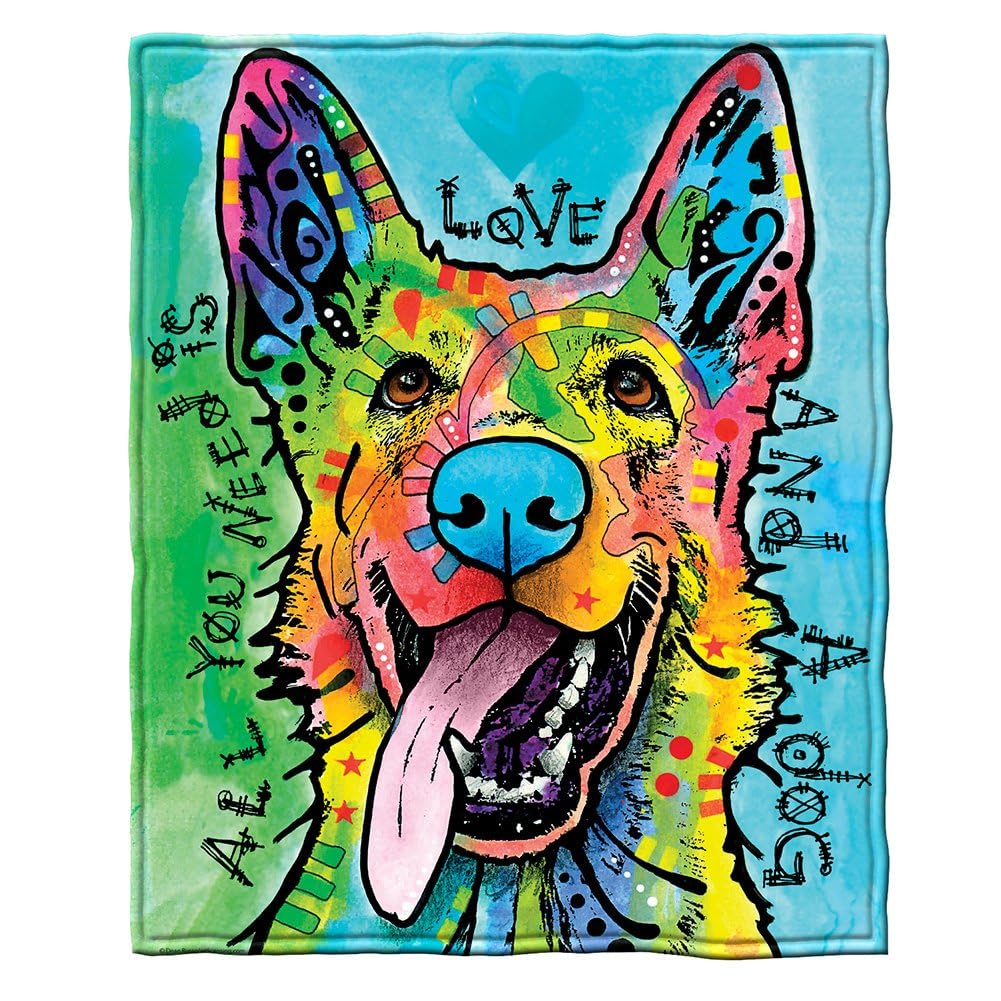 Love and German Shepherd Super Soft Plush Fleece Throw Blanket